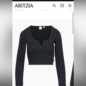 TNA women black ribbed crop top